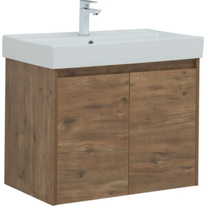 Тумба с раковиной Aquanet Nova Lite 75 две дверки, дуб рустикальный (298852, 242338)