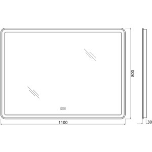 Зеркало BelBagno Spc-Mar 110х80 с подсветкой, сенсор, подогрев (SPC-MAR-1100-800-LED-TCH-WARM)