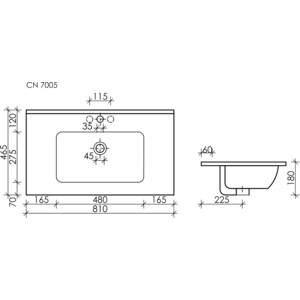 Раковина мебельная Ceramicanova Element 80х47 (CN7005)