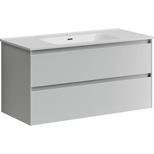 Тумба с раковиной Sancos Cento 100 два ящика, белый глянец (CN100W, CN7003)
