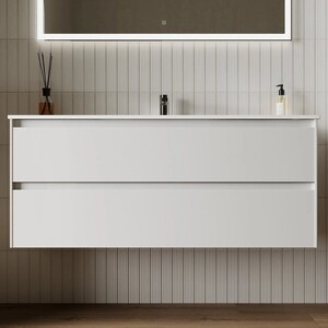 Мебель для ванной Sancos Cento 120 два ящика, белый глянец