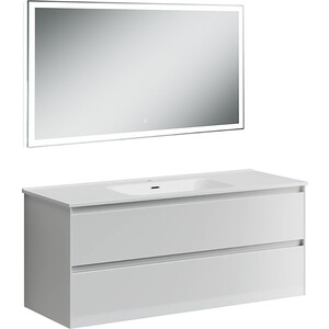 Мебель для ванной Sancos Cento 120 два ящика, белый глянец