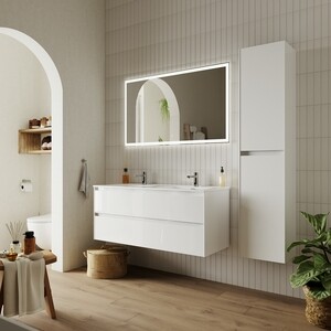 Тумба под раковину Sancos Cento 120 два ящика, белый глянец (CN120-2W)