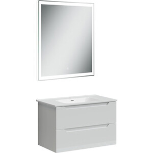 Мебель для ванной Sancos Norma 2.0 80 два ящика, белый глянец