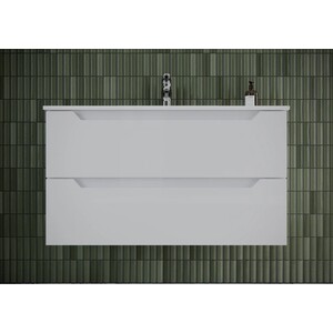 Тумба с раковиной Sancos Norma 2.0 90 два ящика, белый глянец (NR2.090W, CN7002)