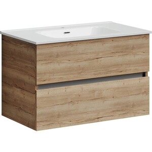 Тумба под раковину Sancos Urban 80 два ящика, дуб галифакс натуральный (UR80EG)