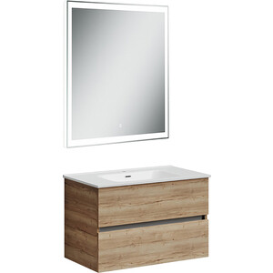 Мебель для ванной Sancos Urban 80 два ящика, дуб галифакс натуральный