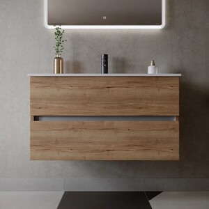 Мебель для ванной Sancos Urban 90 два ящика, дуб галифакс натуральный