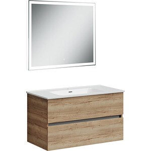 Мебель для ванной Sancos Urban 90 два ящика, дуб галифакс натуральный