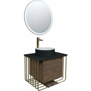 Тумба с раковиной Grossman Винтаж 70х50 веллингтон/золото (107008, GR-4040BW)