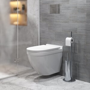 Унитаз подвесной безободковый Grossman с тонким сиденьем-микролифт, белый (GR-4483)