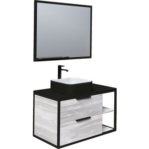 Мебель для ванной Grossman Лофт 90х48 GR-4042BW, шанико/черный