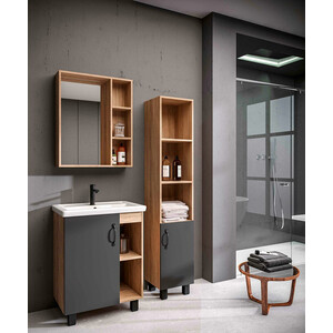 Тумба с раковиной Grossman Флай 60х40 серый/дуб сонома (106002, 16413)