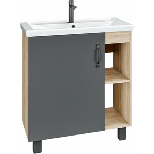 Тумба с раковиной Grossman Флай 70х46 серый/дуб сонома (107002, 15840)