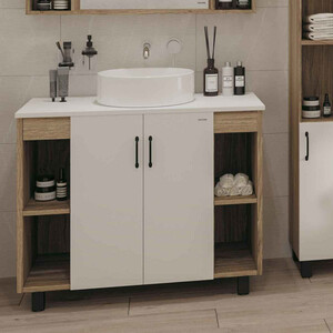 Тумба под раковину Grossman Флай 97х43 белый/дуб сонома (101001, 501001)