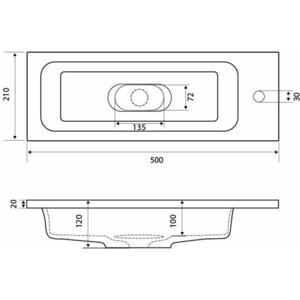 Раковина мебельная Grossman Модуль 50х21 (4627173210607)