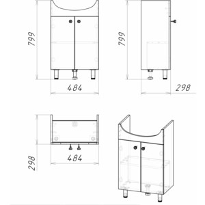 Мебель для ванной Grossman Крит-Эко 50х40 белая