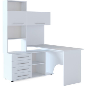 Стол компьютерный СОКОЛ КСТ-14Л белый левый