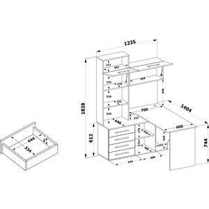 Стол компьютерный СОКОЛ КСТ-14Л белый левый