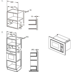Встраиваемая микроволновая печь Weissgauff BMWO-209 PDW