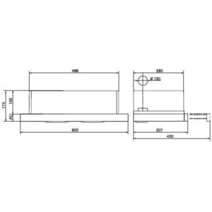 Вытяжка встраиваемая Weissgauff TEL 600 EW