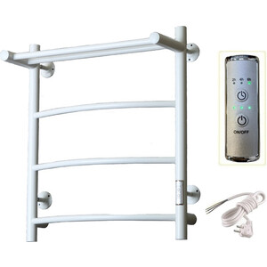 Полотенцесушитель электрический ZOX Дуга ЛЦ 60х50 с полкой, белый (4630099748086)