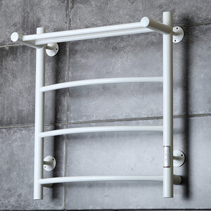 Полотенцесушитель электрический ZOX Дуга ЛЦ 60х50 с полкой, белый (4630099748086)