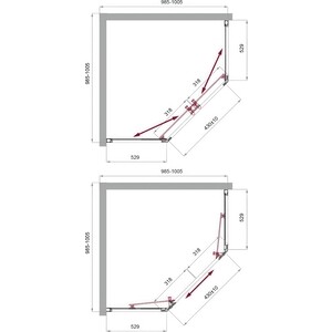 Душевой уголок BelBagno Uno 100х100 прозрачный, хром (UNO-195-P-2-100-C-Cr)
