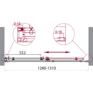 Душевая дверь BelBagno Acqua 130х195 прозрачная, черный (ACQUA-BF-1-130-C-NERO)