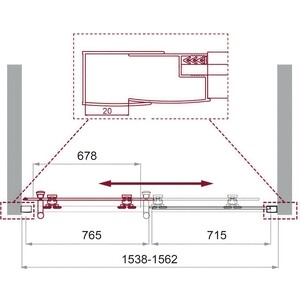 Душевая дверь BelBagno Uno 155х195 прозрачная, хром (UNO-195-BF-1-155-C-Cr)