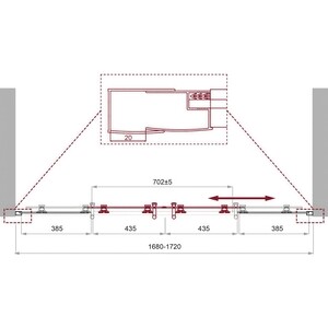 Душевая дверь BelBagno Uno 170х195 прозрачная, хром (UNO-195-BF-2-170-C-Cr)
