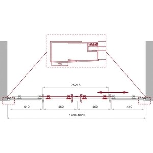 Душевая дверь BelBagno Uno 180х195 прозрачная, хром (UNO-195-BF-2-180-C-Cr)