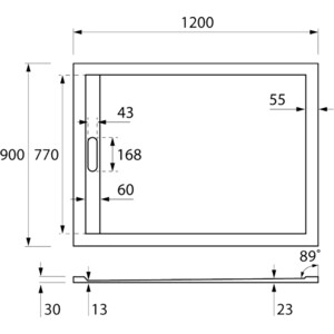 Душевой поддон Cezares Tray AS-AH 120х90 с сифоном