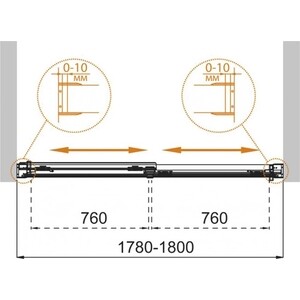 Шторка для ванны Cezares Tandem Soft VF-2 180х145 прозрачная, хром (TANDEM-SOFT-VF-2-180/145-C-Cr-IV)