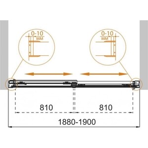 Шторка для ванны Cezares Tandem Soft VF-2 190х145 прозрачная, хром (TANDEM-SOFT-VF-2-190/145-C-Cr-IV)