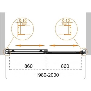 Шторка для ванны Cezares Tandem Soft VF-2 200х145 прозрачная, хром (TANDEM-SOFT-VF-2-200/145-C-Cr-IV)