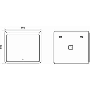 Зеркало Emmy Эрика Люкс 90х80 LED подсветка, антизапотевание (250520)