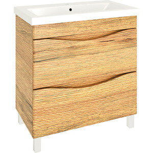 Тумба с раковиной Emmy Дакота 60х45 рустик соломенный (dak60-2com, S-UM-COM60/1-w)