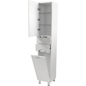 Пенал Emmy Милли 35х190 левый, с корзиной, белый (mel35penBdsp-l)