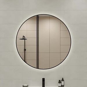 Зеркало Cersanit Eclipse Smart 100х100 с подсветкой, датчик движения, черная рамка (64149)