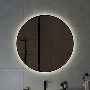 Зеркало Cersanit Eclipse Smart 100х100 с подсветкой, датчик движения, черная рамка (64149)