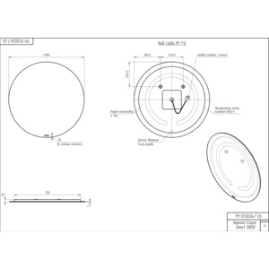Зеркало Cersanit Eclipse Smart 80х80 с подсветкой, датчик движения (64143)