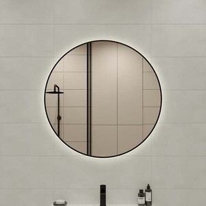 Зеркало Cersanit Eclipse Smart 90х90 с подсветкой, датчик движения, черная рамка (64148)