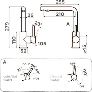Смеситель для кухни Omoikiri Nakagawa 2 Plus GR ленинградский серый (4994417)