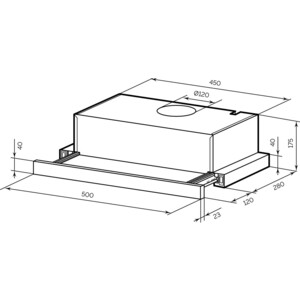 Вытяжка встраиваемая Lex HONVER G 500 BLACK