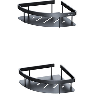 Полка-решетка Am.Pm Sense L двухярусная, черная (A7454222)