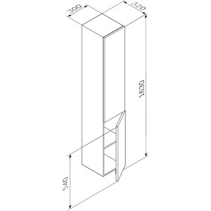 Пенал Am.Pm Gem 30х165 правый, черный матовый (M90CHR0306BM)