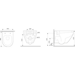 Унитаз подвесной безободковый Am.Pm Spirit V2.0 с сиденьем микролифт, черный матовый (C701700MBSC)