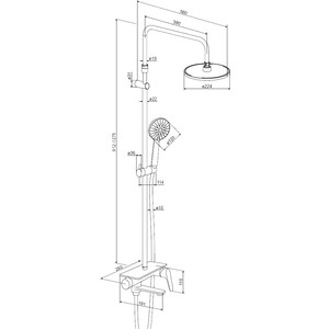 Душевая система Damixa Jupiter черная матовая (977730300)
