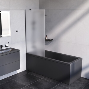 Шторка для ванны Am.Pm Gem 80х140 матовая, черный (W90BS-080-140BM)